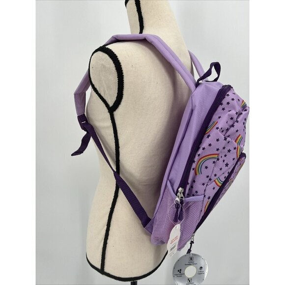 Wonder Nation Purple With Stars and Rainbows Backpack Adjustable Straps NWT - Picture 3 of 7